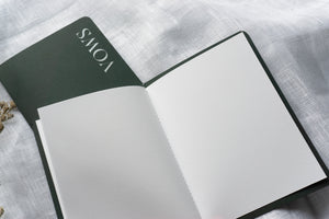 Green & White Vow Book set