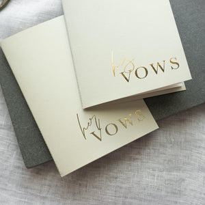 Grey & Gold Vow Book set